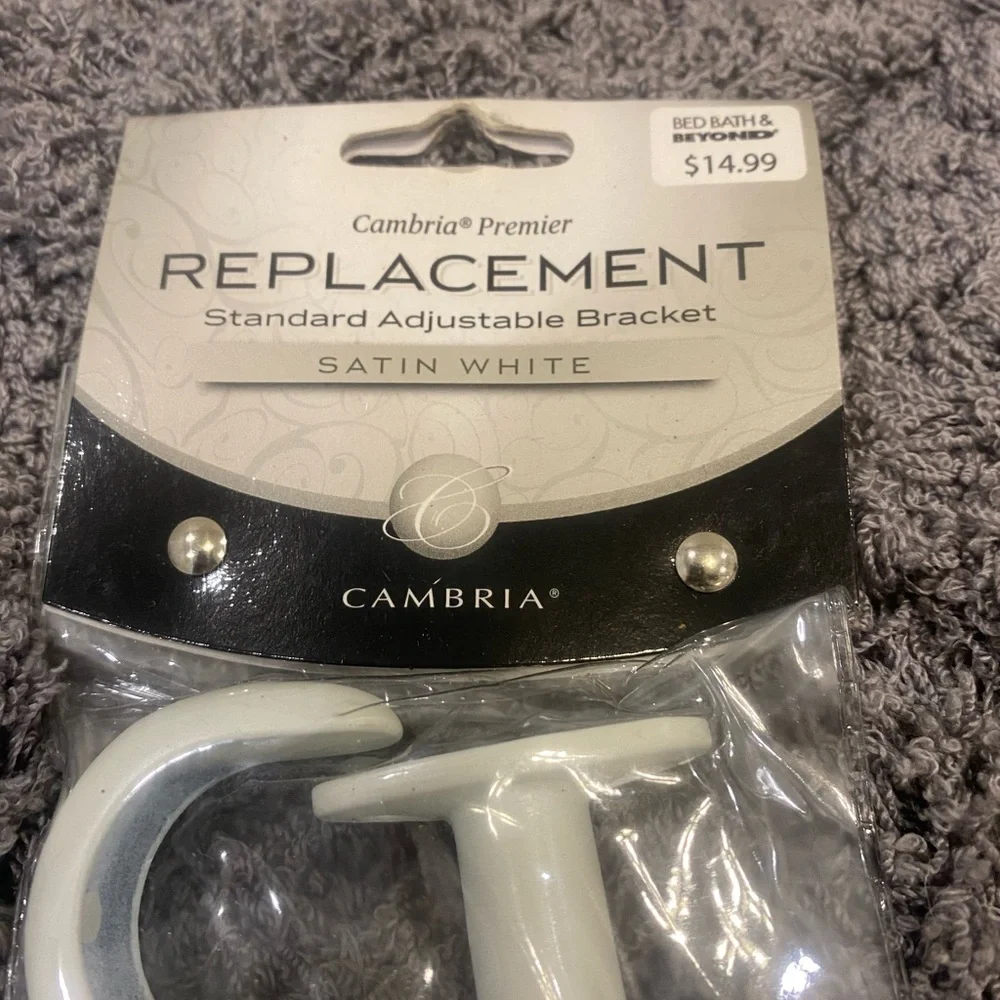 Satin White Adjustable Curtain Bracket - Pair